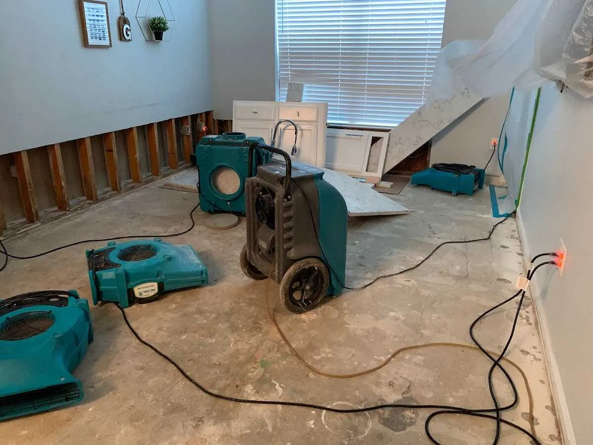 Dehumidifier in flood-cut room for Water Extraction & Removal in Rice Lake